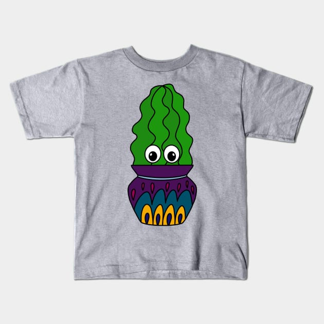 Cute Cactus Design #260: Apple Cactus In Pretty Jar Kids T-Shirt by DreamCactus